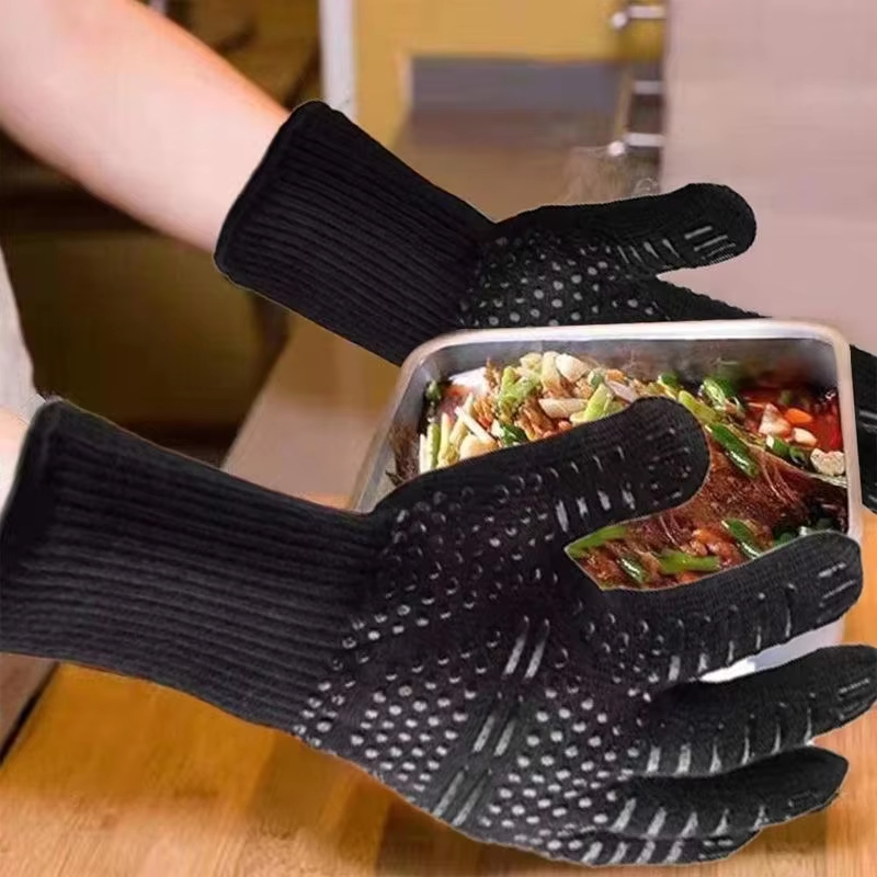 Oven Mitt Silicone - 1 par de guantes para horno,