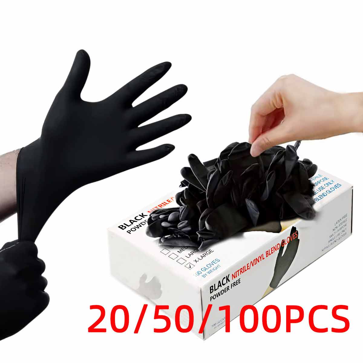 Guantes de vinilo negros de 20 - Rubber Glove Cleaning reseña y precio