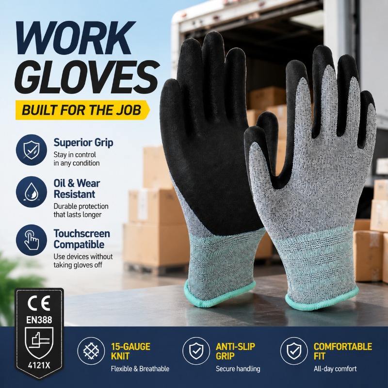 Guantes de Trabajo Recubiertos - Nitrile Mechanic Glove reseña y precio